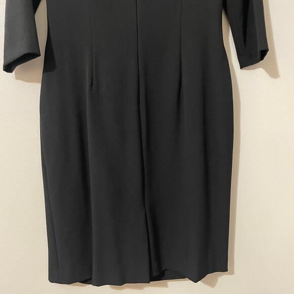 Tahari ASL Tie Waist Sheath Dress Knee Length 3/4 Long Sleeve Womens sz 8 Black - Picture 10 of 16